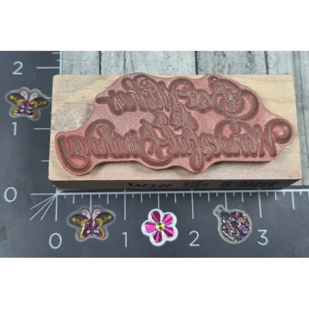 PSX Designs Best Wishes For A Wonderful Birthday F318 Rubber Stamp Wood #M78